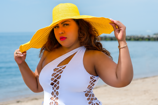 Zahra Oversized Beach Hat - Yellow